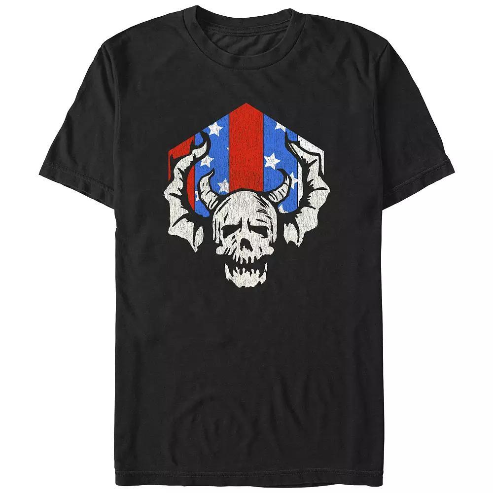 Men's Stranger Things Hellfire Americana Graphic Tee, Size: Medium, Black Product Image