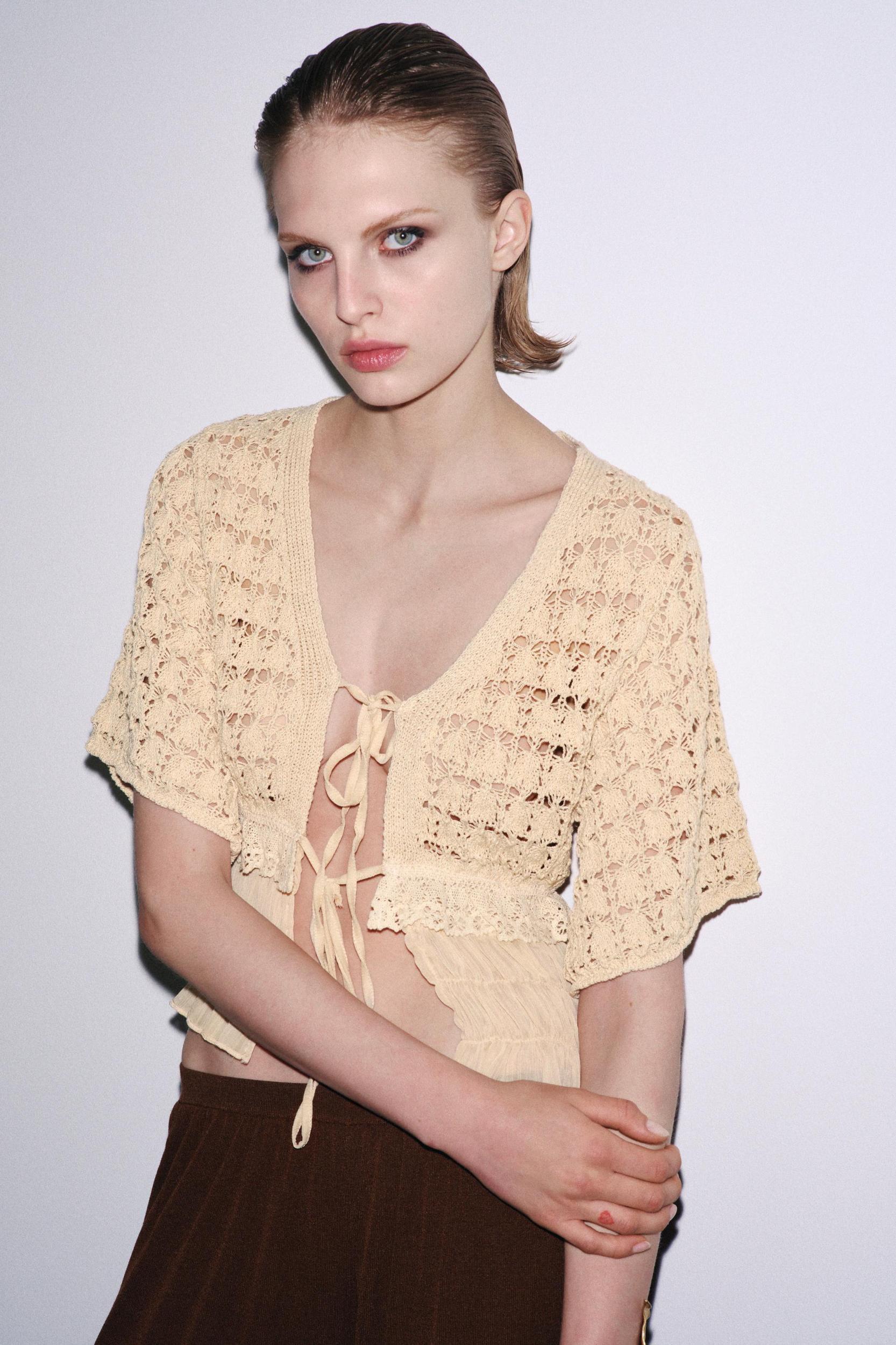 COMBINATION KNIT CARDIGAN Product Image