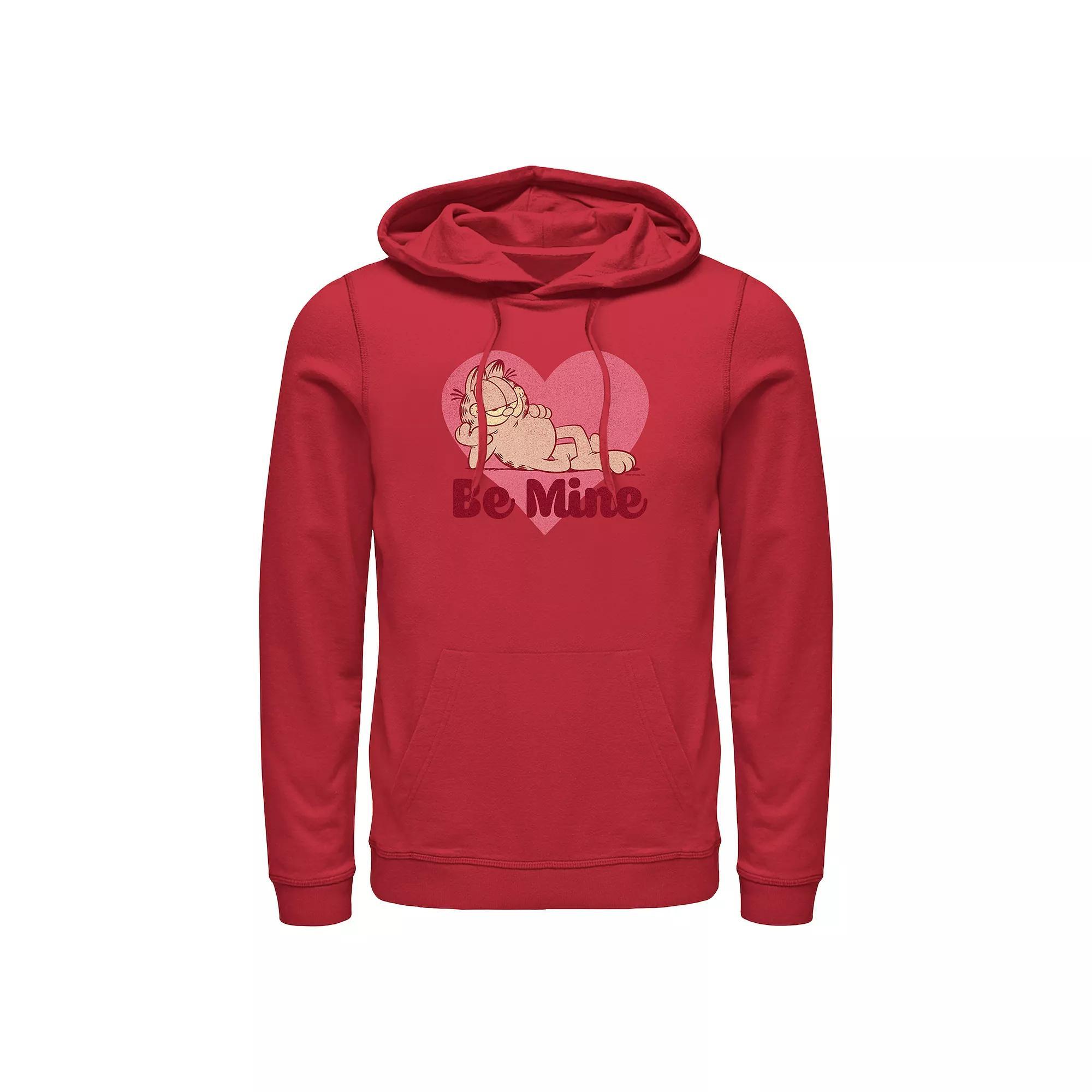 Men's Garfield Be Mine Graphic Hoodie, Size: Small, Red Product Image