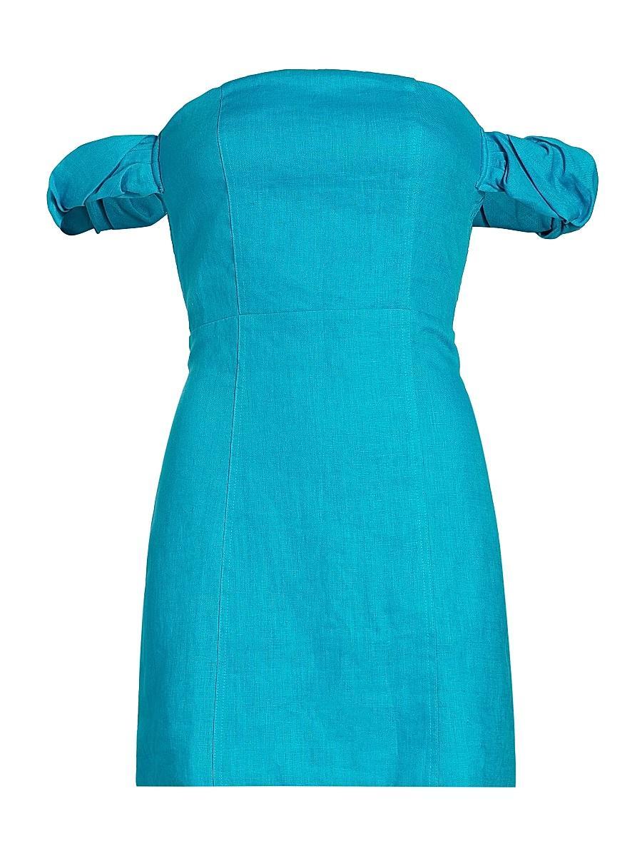 Womens Sari Off-The-Shoulder Linen Minidress Product Image