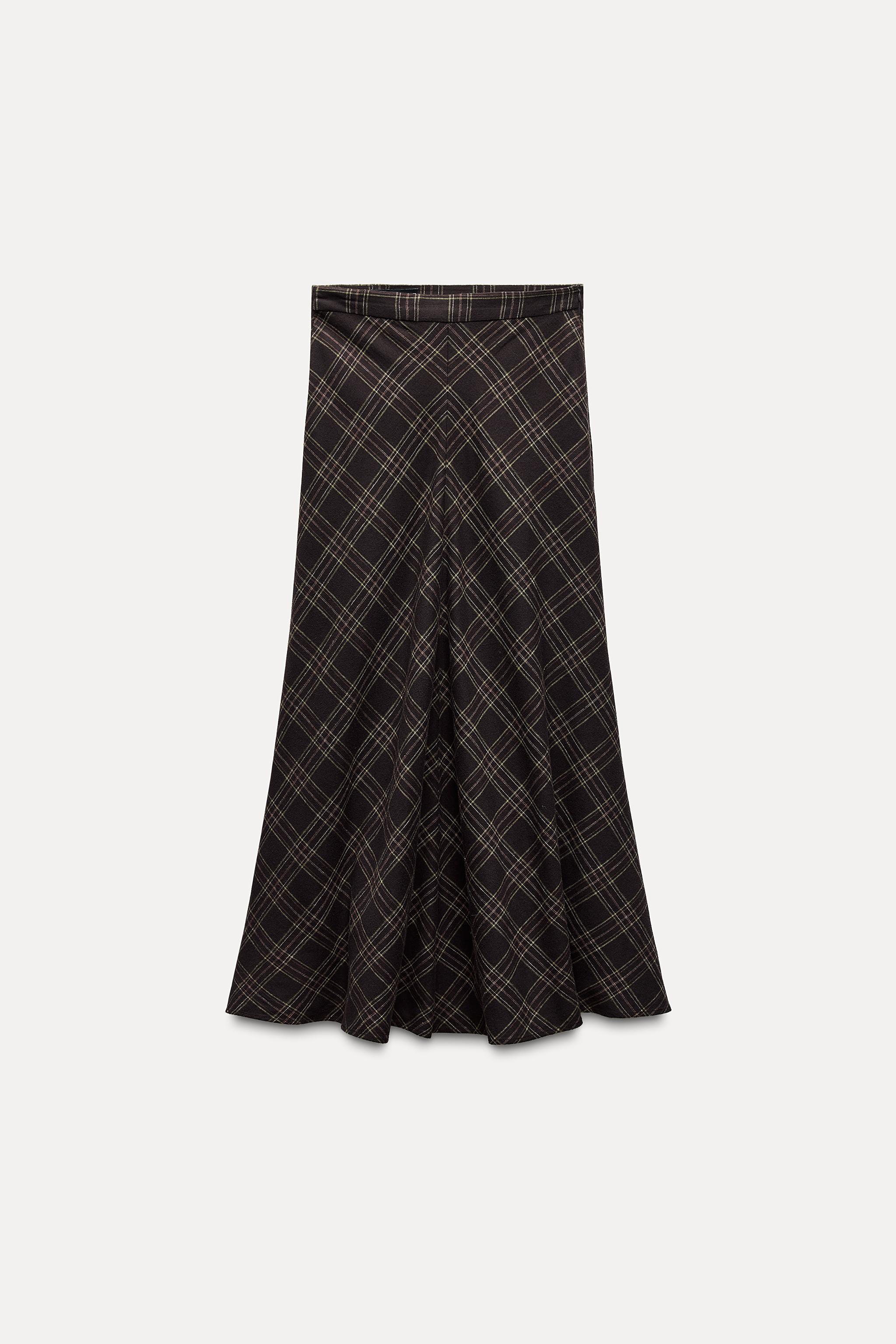 LONG CHECKERED SKIRT Product Image