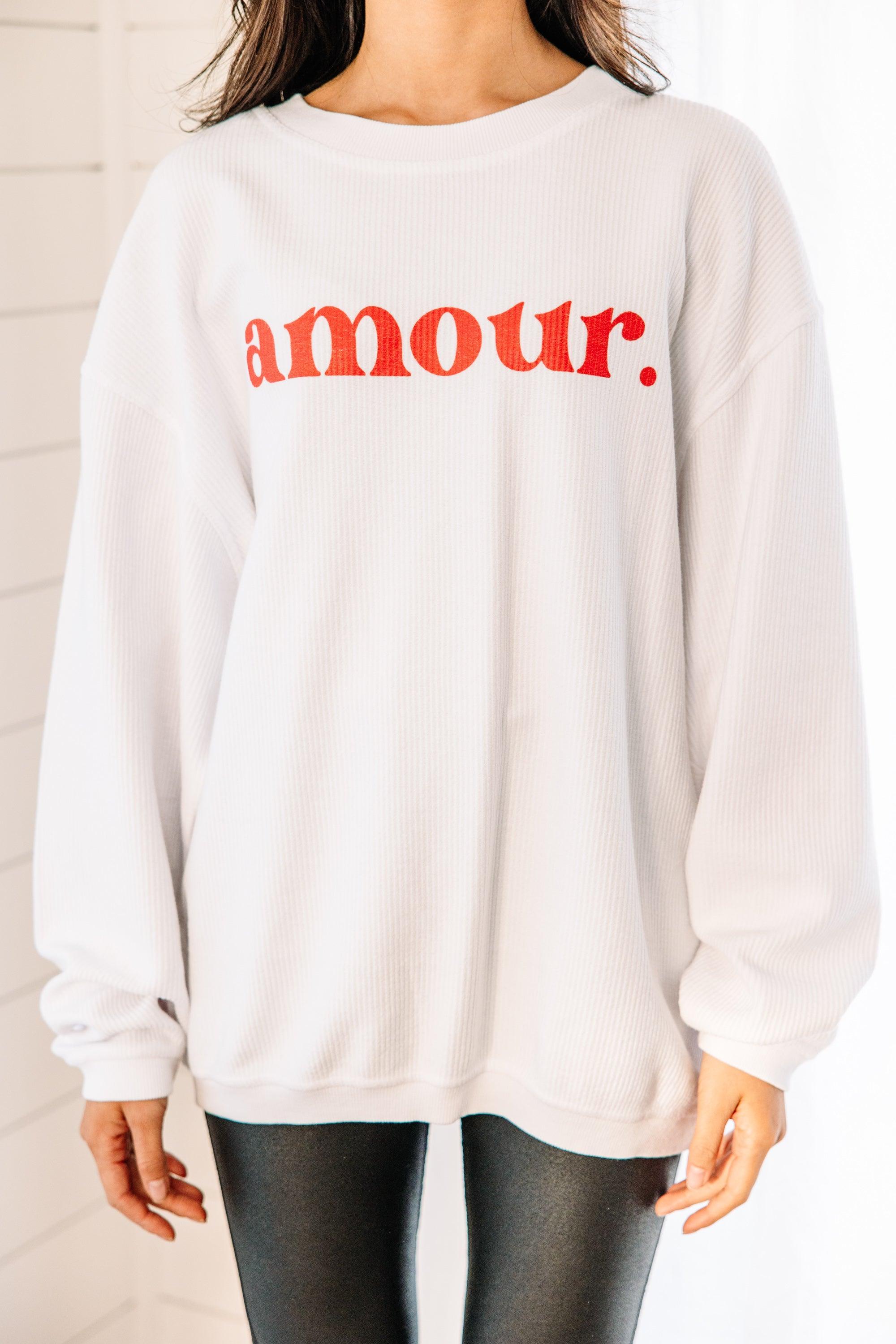 Amour White Graphic Corded Sweatshirt Female Product Image