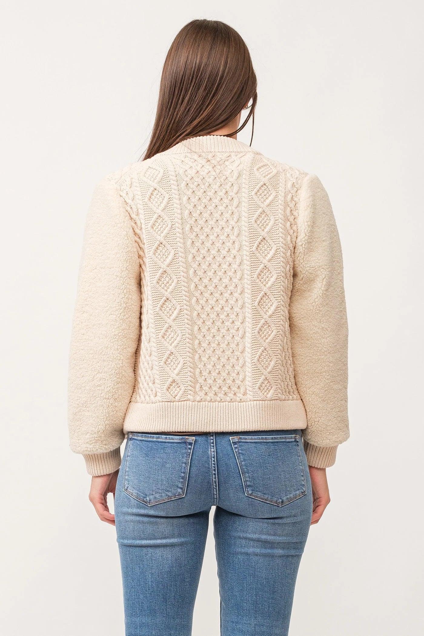 Erla Zip Front Cable Knit Jacket Product Image