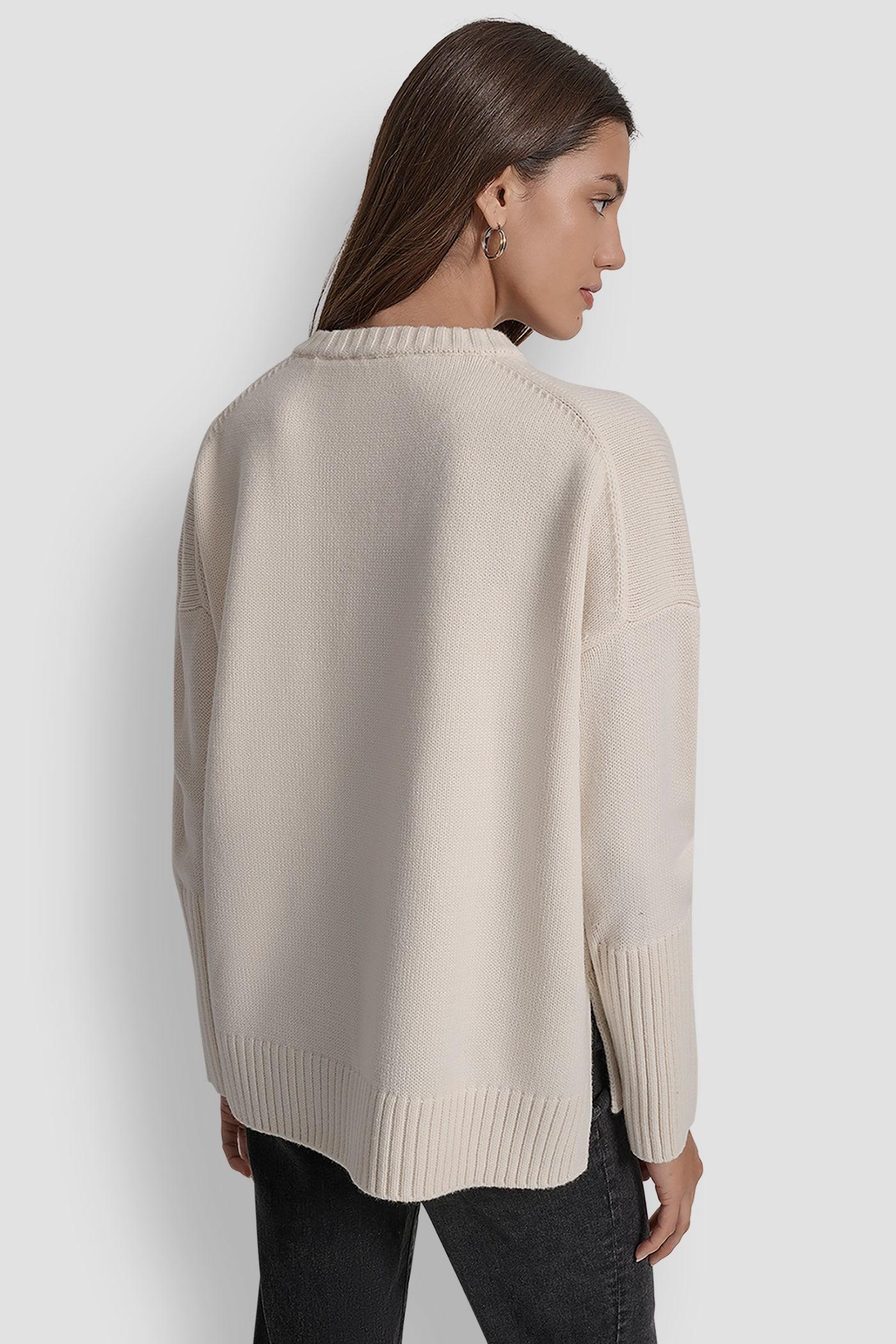 VARSITY LOGO INTARSIA CREW NECK RELAXED SWEATER Product Image