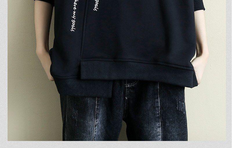 Lettering Asymmetrical Oversized Sweatshirt Product Image