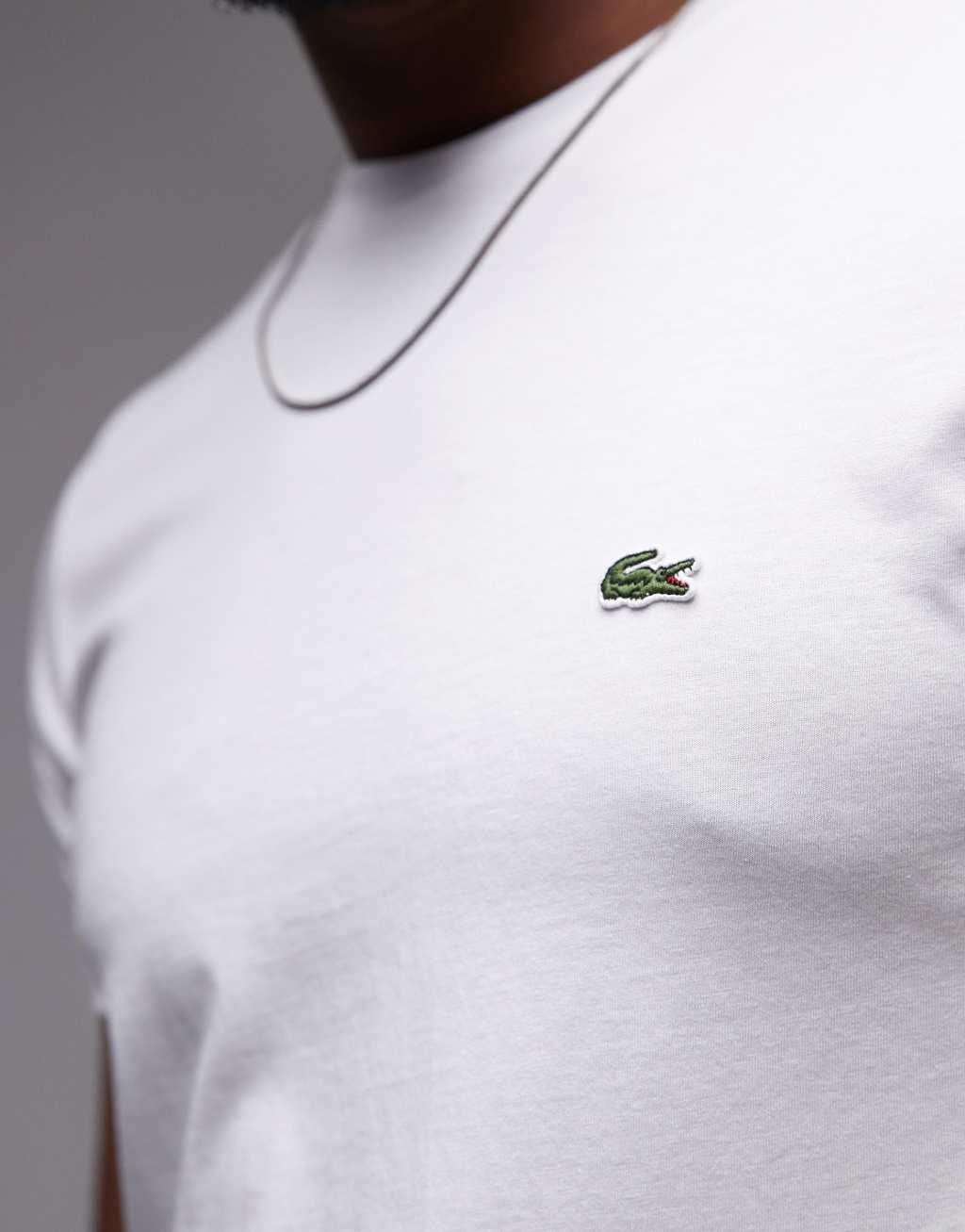 Lacoste pima cotton t-shirt in white Product Image