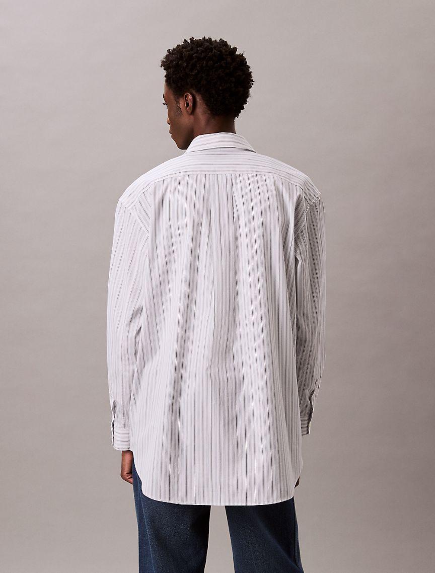 Stripe Cotton Poplin Button-Down Shirt Product Image