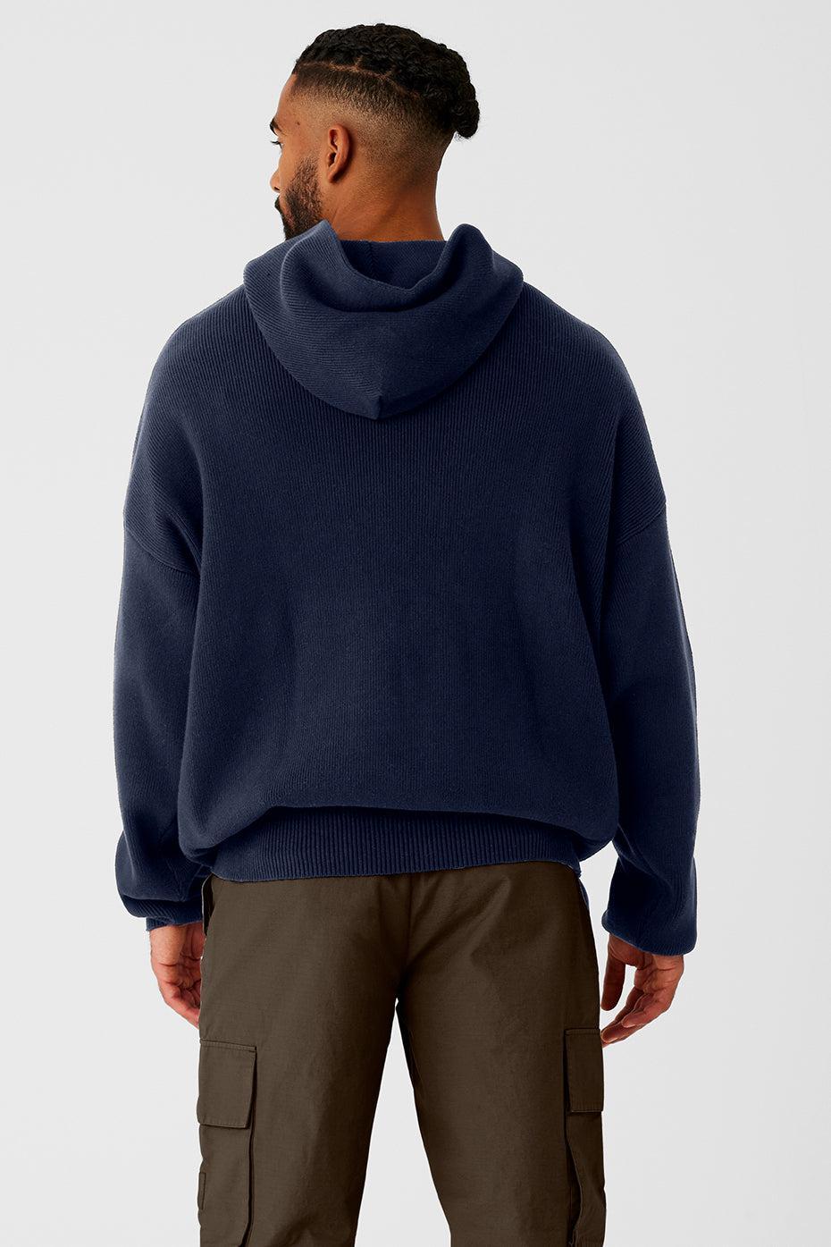 Scholar Hooded Sweater - Navy Male Product Image