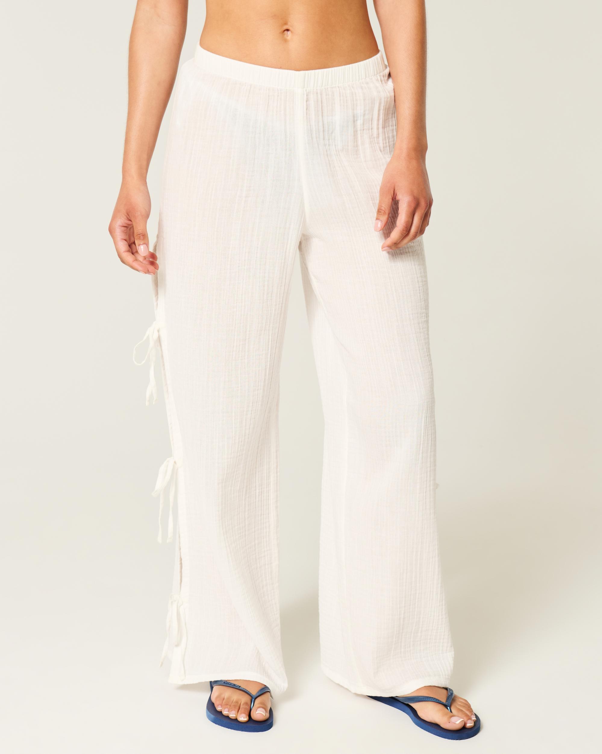 Gauze Wide-Leg Pants Product Image