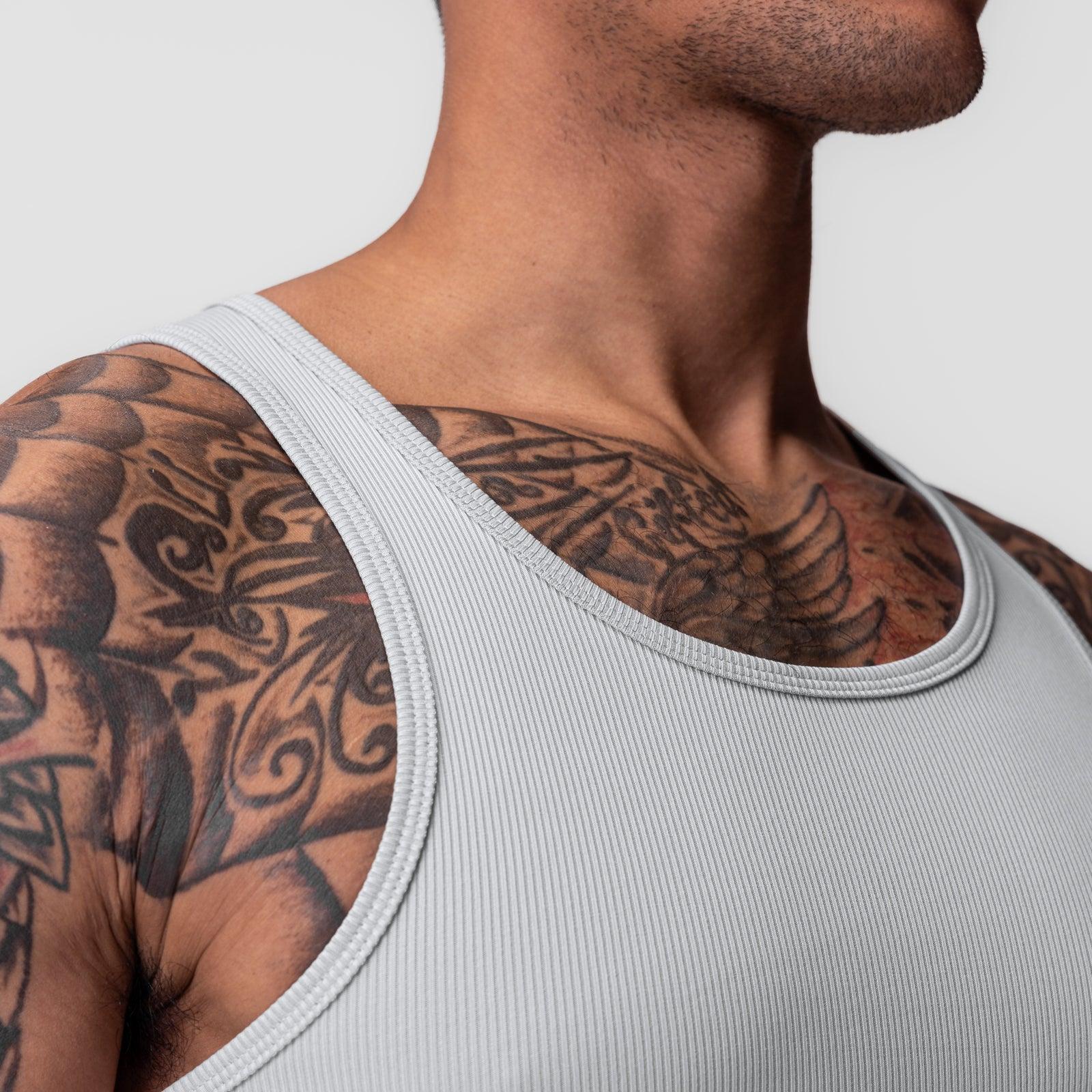 0986. Creora® Tech Ribbed Tank - Ice Blue Product Image