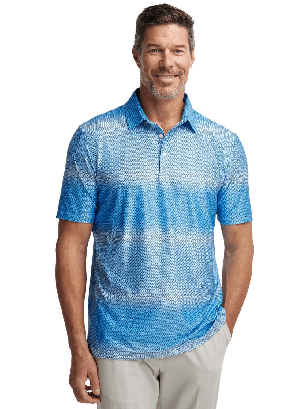 Performance Blend Three Button Polo - Blue Product Image