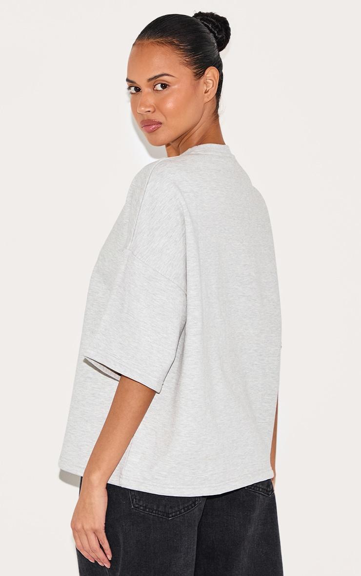 Ash Grey Premium Oversized Boxy Short Sleeved Sweatshirt Product Image