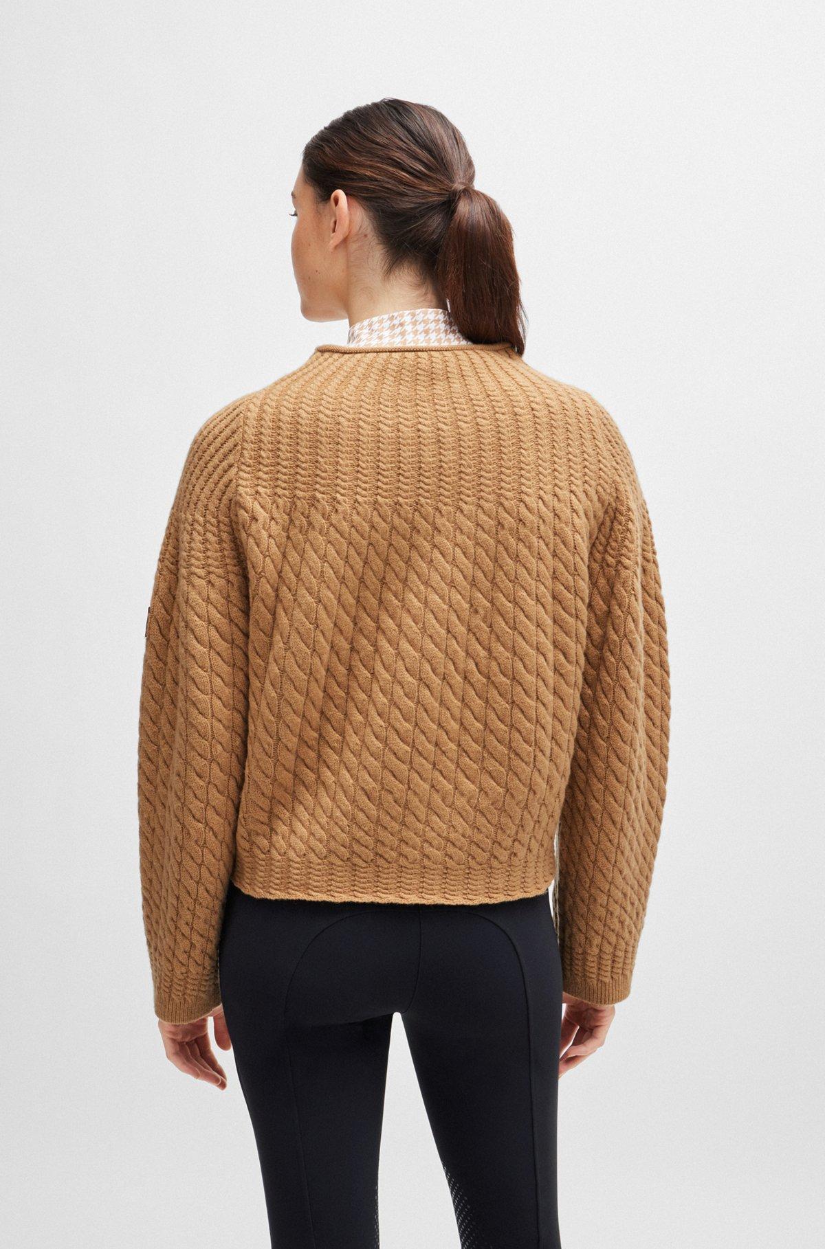 Equestrian cropped sweater in wool and cashmere Product Image