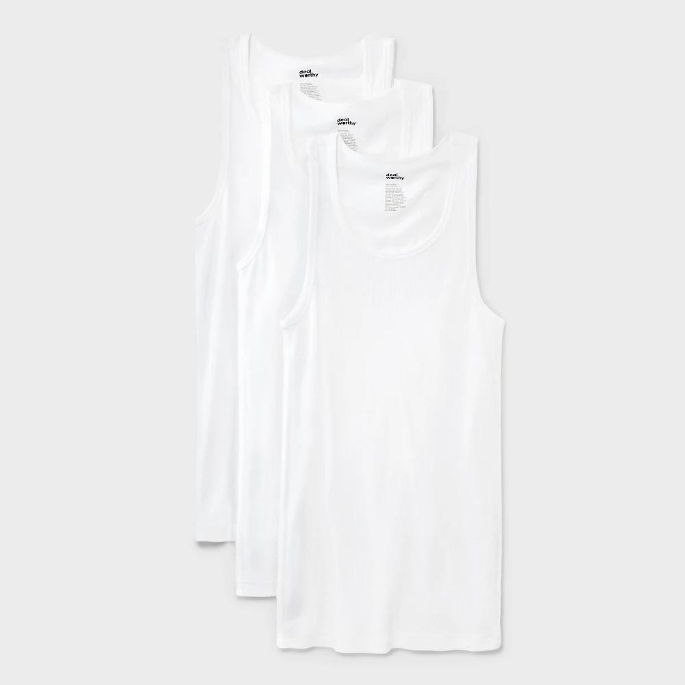 Mens Tank Top 3pk - Dealworthy White Product Image