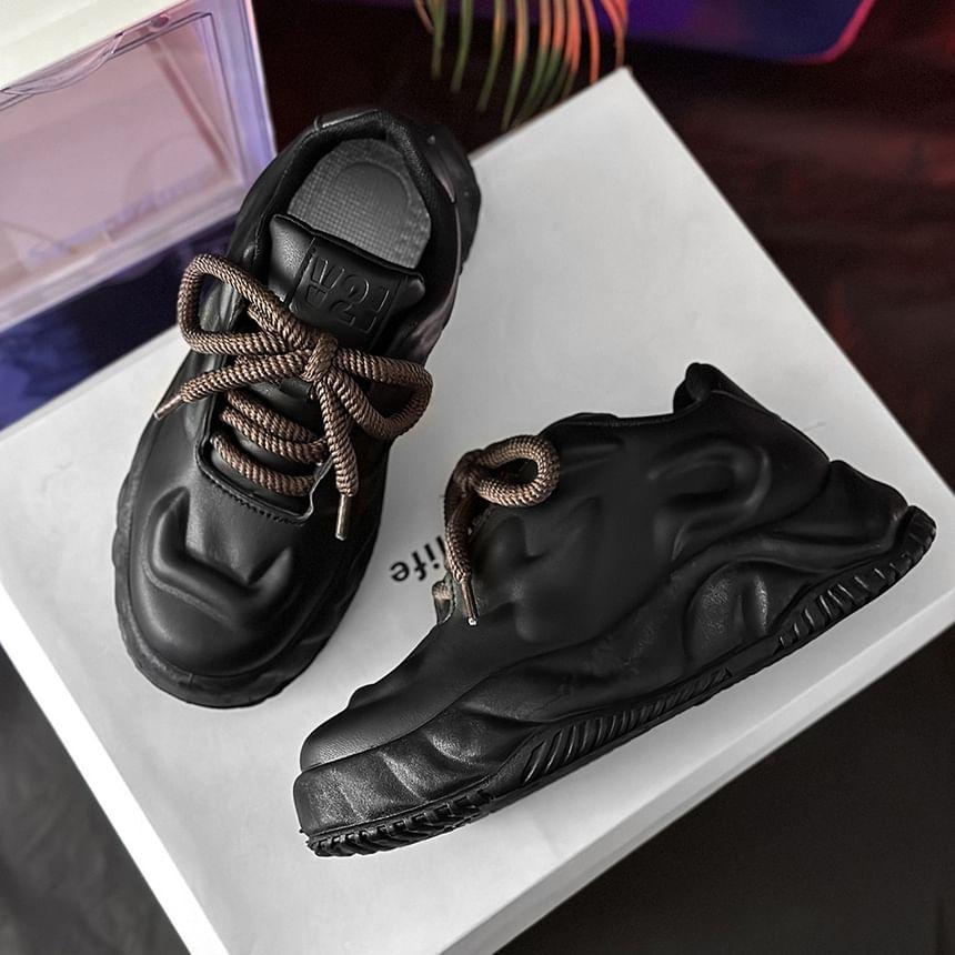 Lace-Up Platform Sneakers Product Image