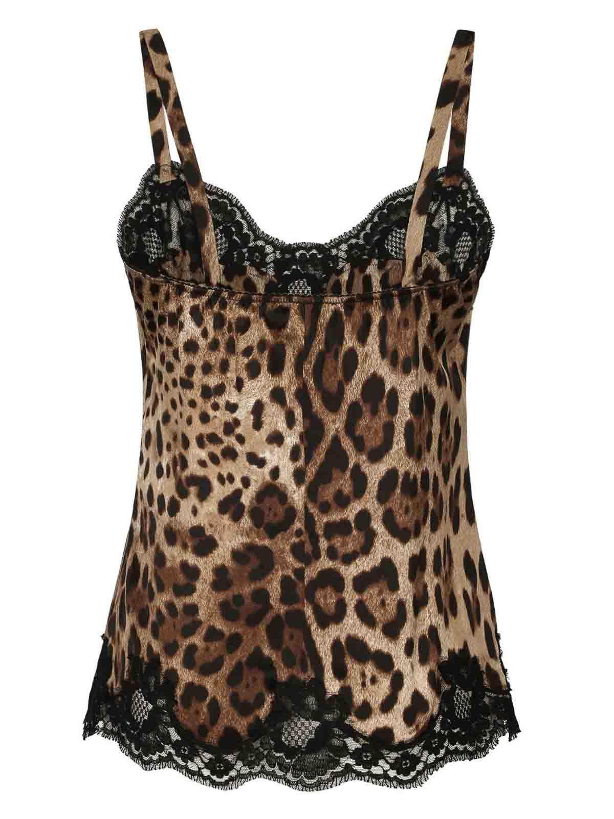 DOLCE & GABBANA Lace-trimmed Leopard-print Silk-blend Satin Pajama Shorts In Leo,black Product Image