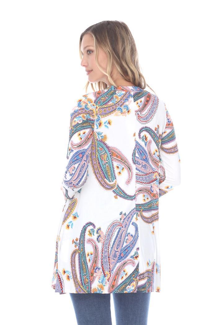 Paisley Print Flare Top With Pocket Product Image