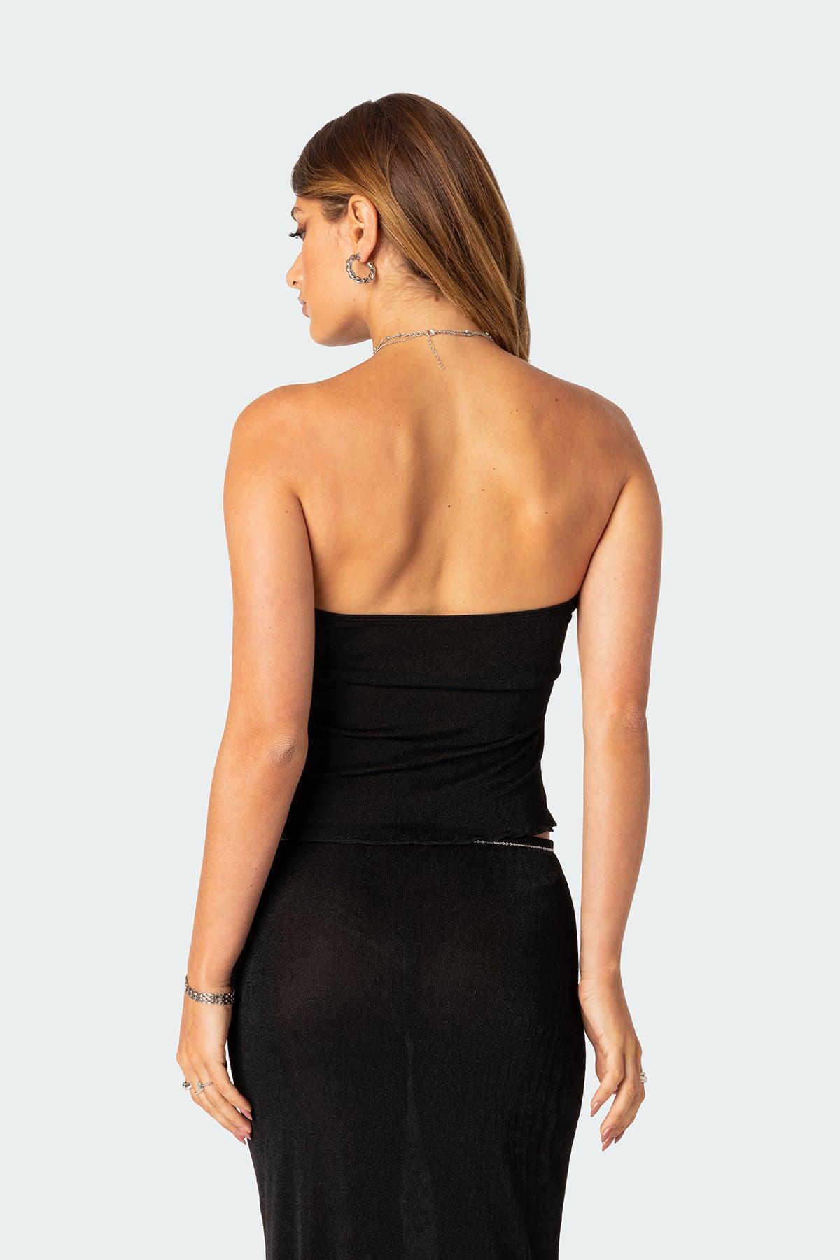 Milan Gathered Split Front Tube Top Product Image