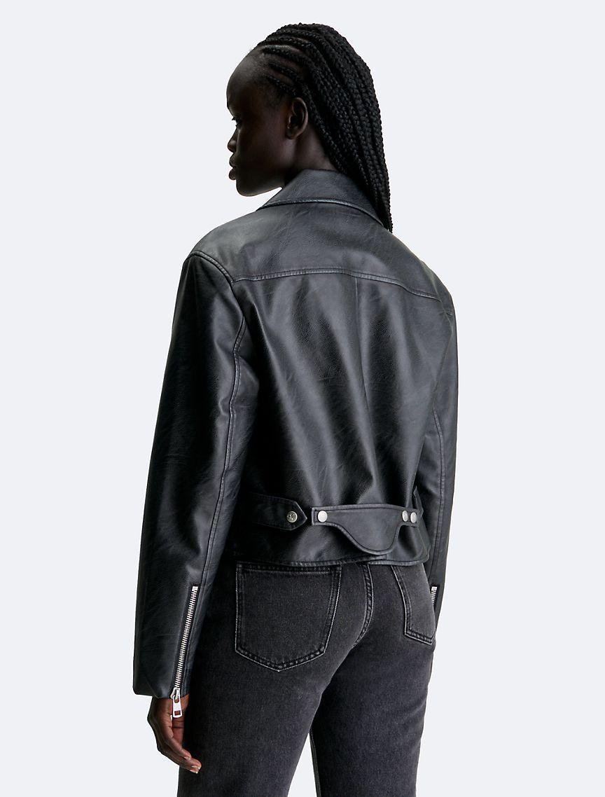 Faux Leather Shirt Jacket Product Image
