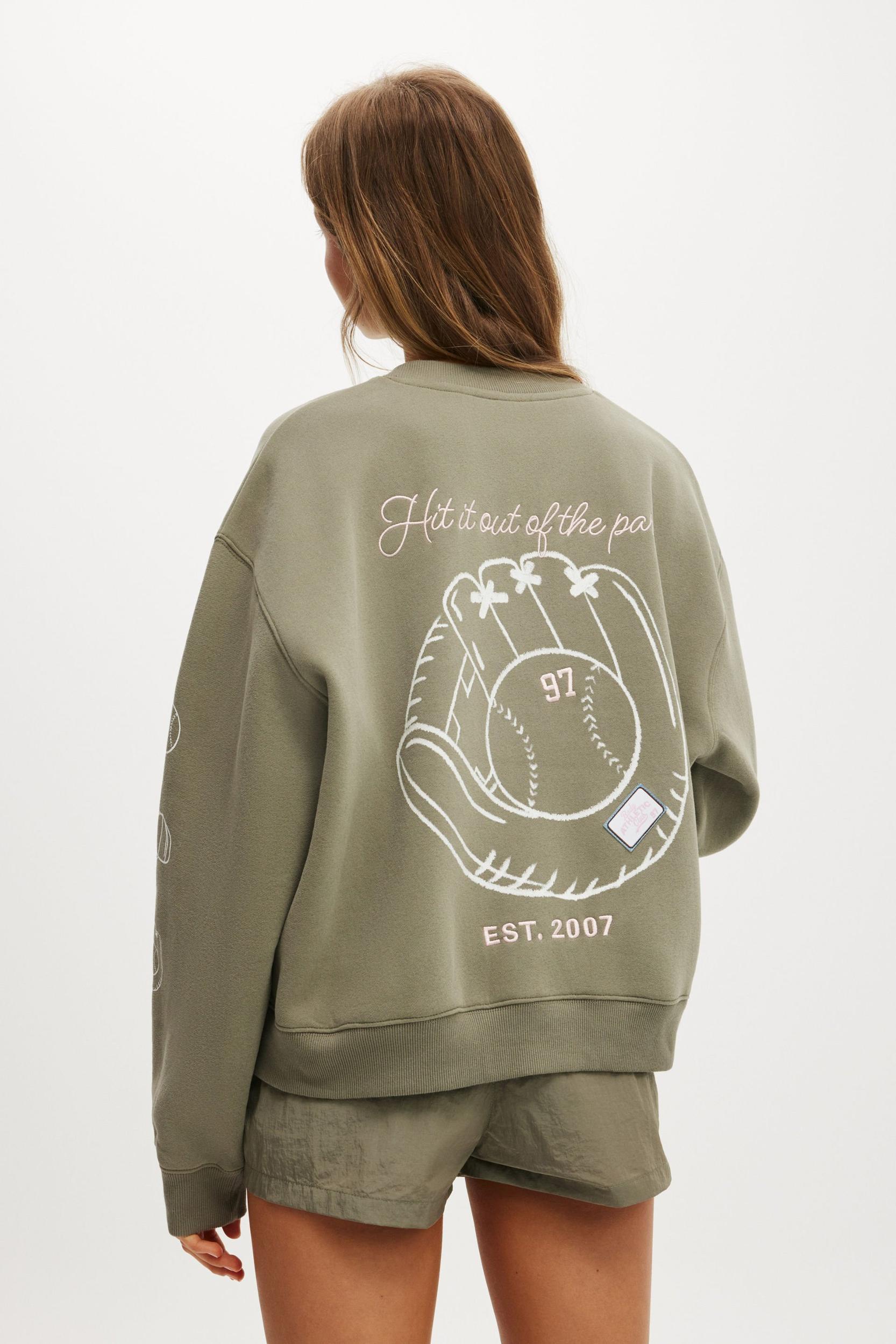 Plush Graphic Pocket Crew Sweatshirt Product Image