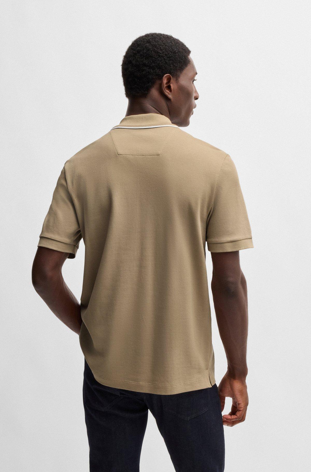 Structured-cotton polo shirt with zip placket Product Image