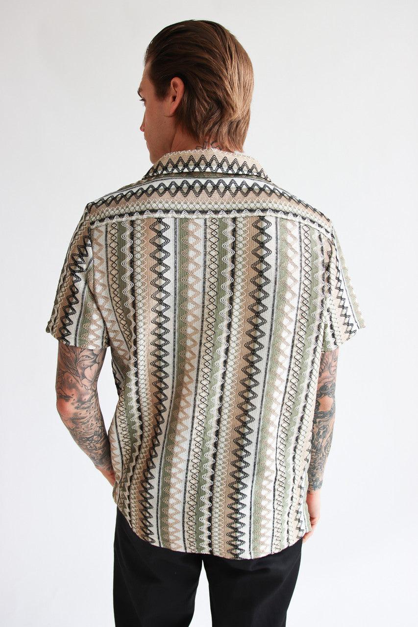 Zig Zag Woven Button Up Shirt Product Image