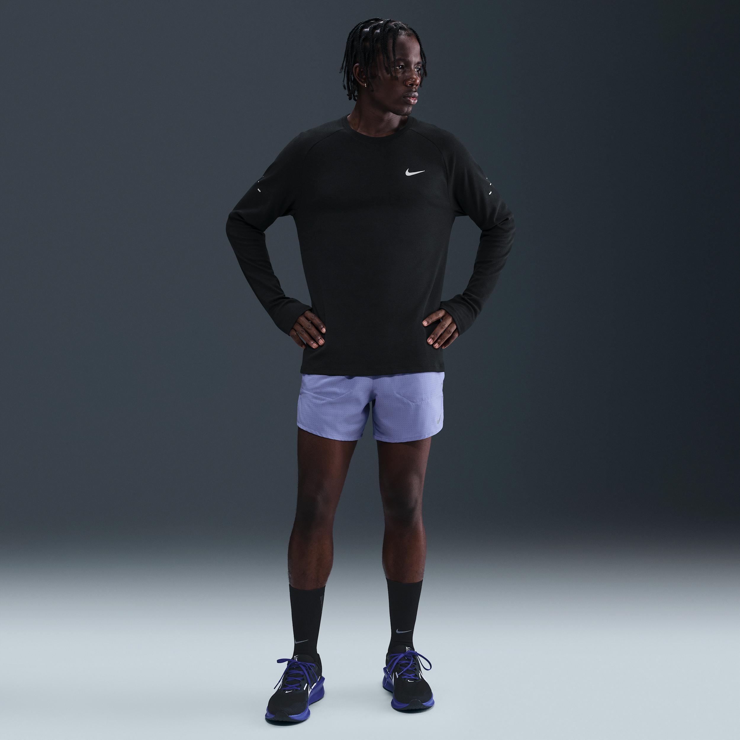 Nike Mens Stride Dri-FIT Running Waffle Crew | HV2705-010 Product Image