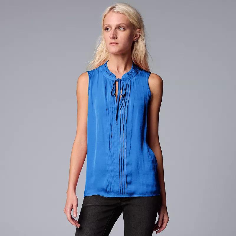 Womens Simply Vera Vera Wang Tie Front Pintuck Top Product Image