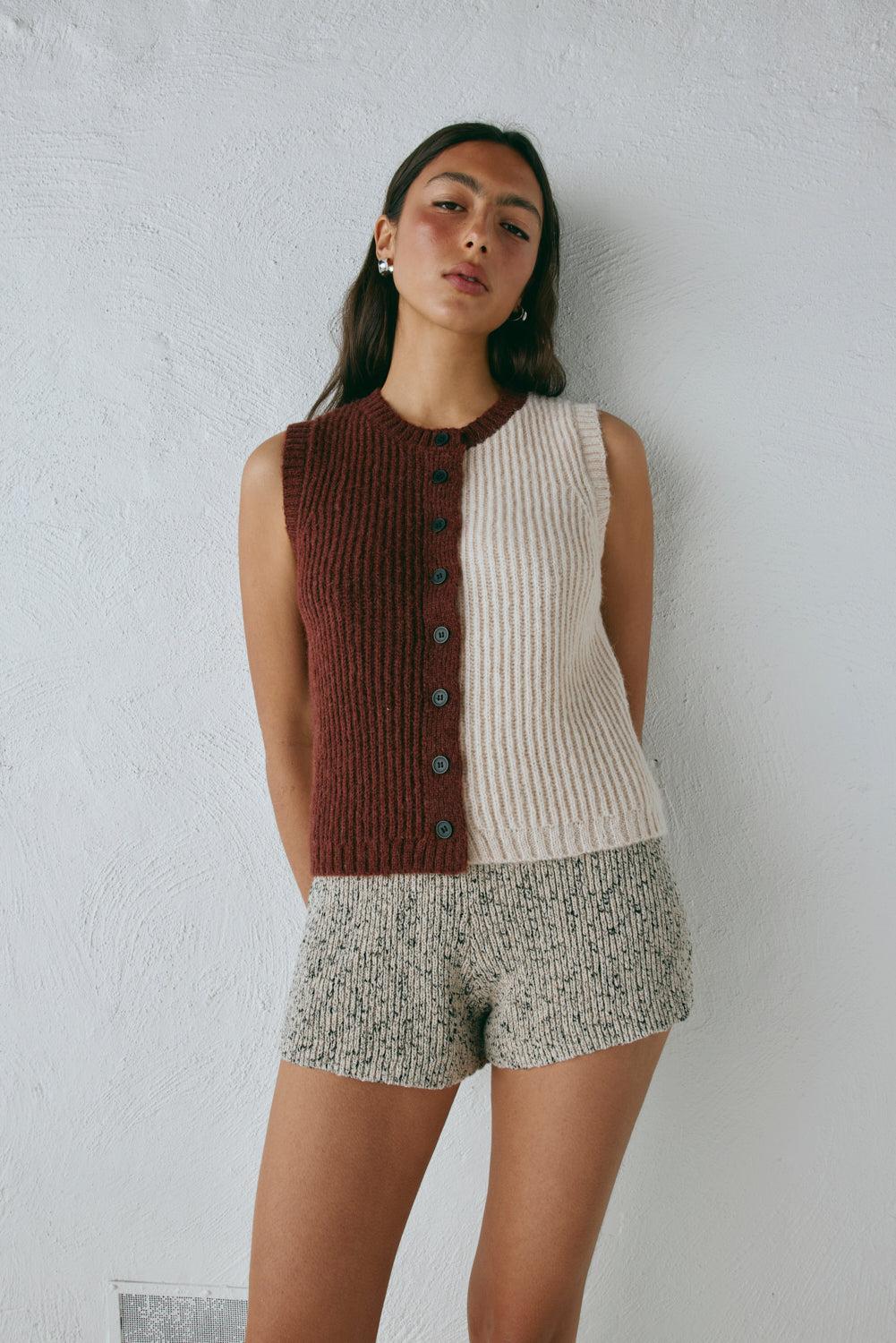 Bridgette Knit Vest Splice Product Image