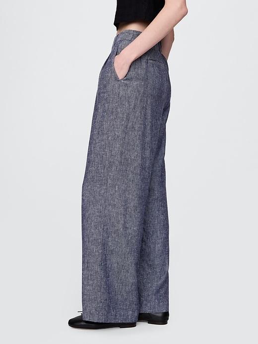 365 High Rise Linen-Blend Trousers Product Image