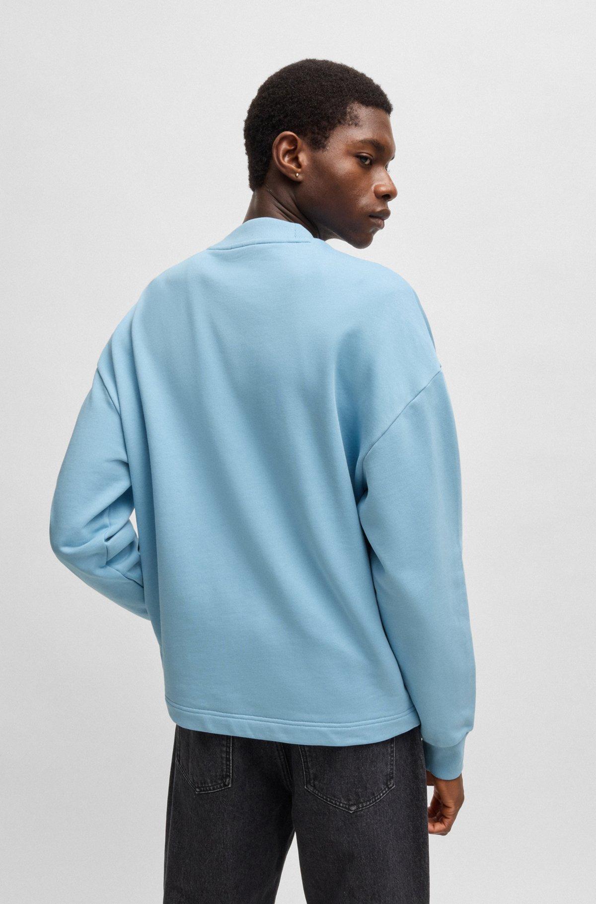 Cotton-terry sweatshirt with Happy HUGO Product Image