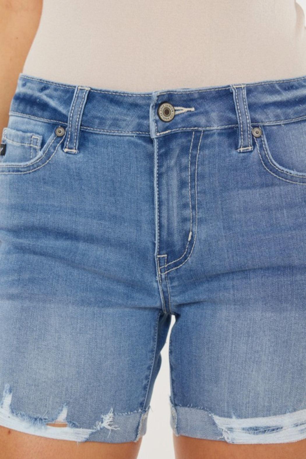 Mid Rise Denim Shorts Product Image