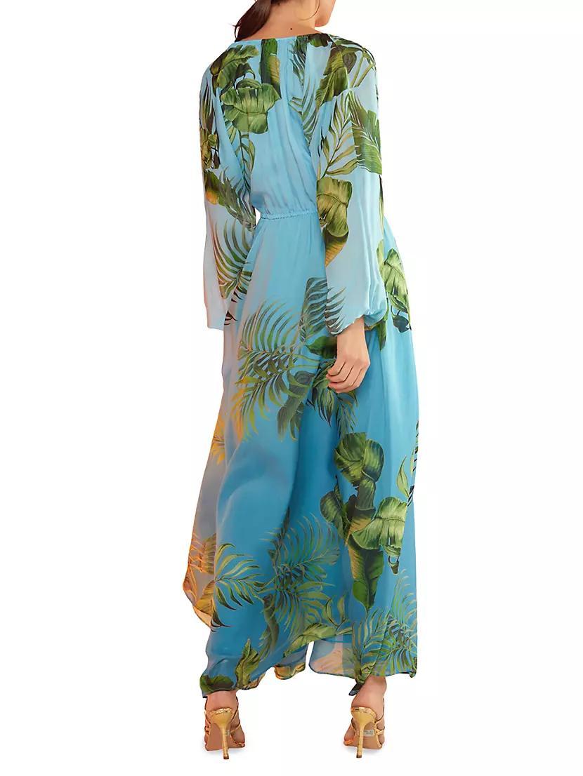 Tropical-Print Chiffon Gown Product Image