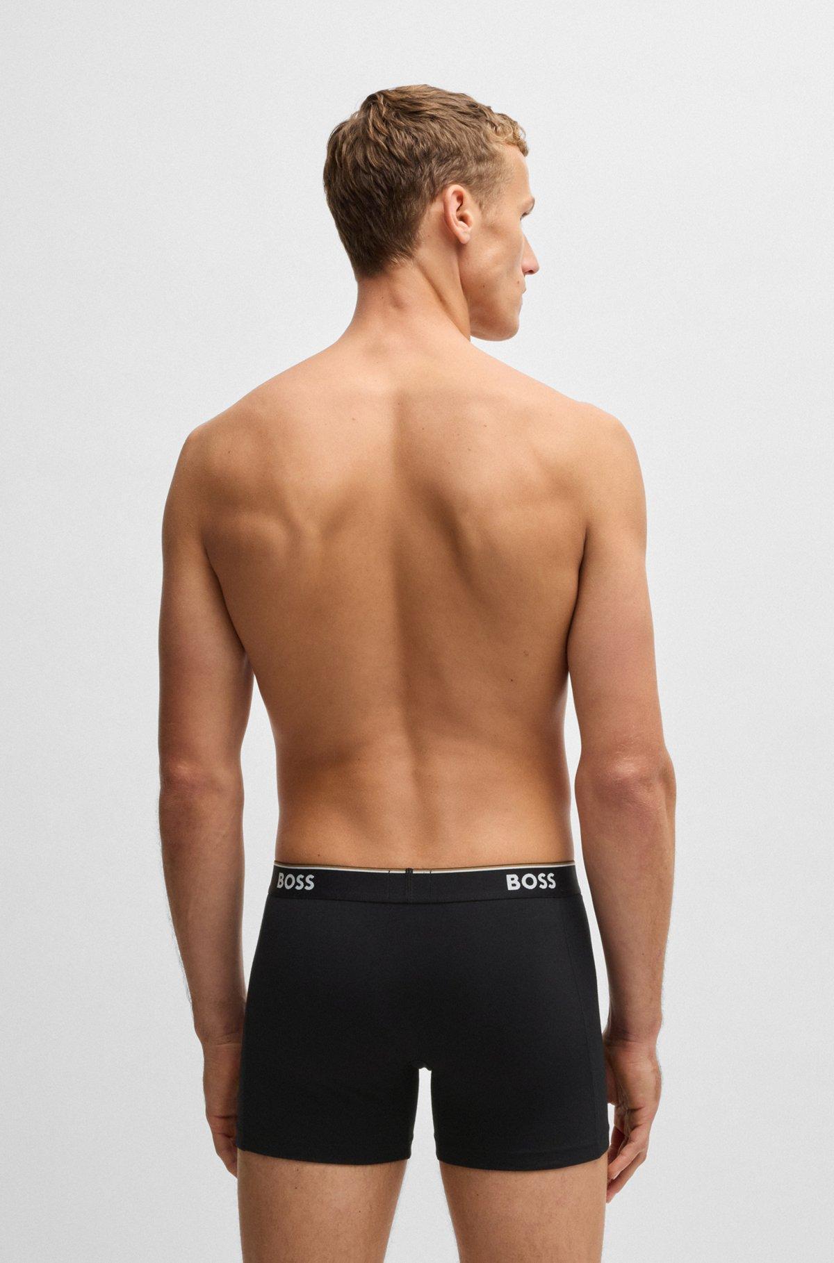 BOSS - Three-pack of stretch cotton boxer briefs - Patterned Product Image