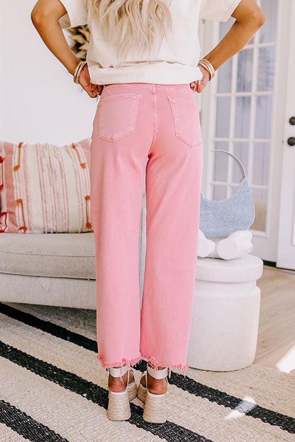 Risen Iris Midrise Wide Leg Jean in Pink Product Image