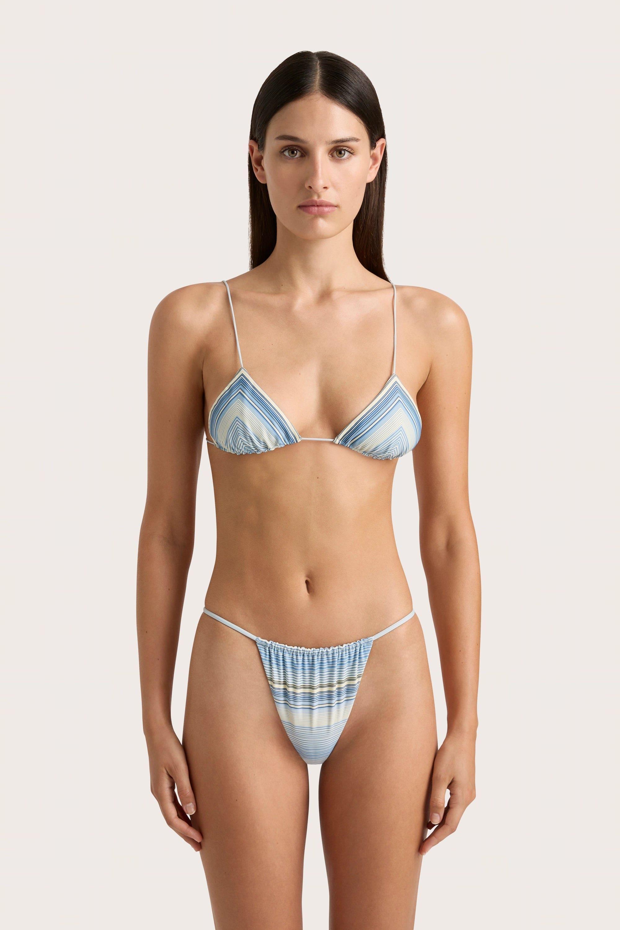 Elea Bikini Bottom Futura Stripe Sky Blue - Final Sale Product Image