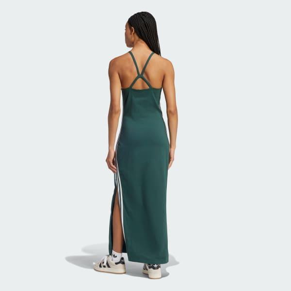 adidas Adicolor 3-Stripes Maxi Dress Mineral Green XL Womens Product Image