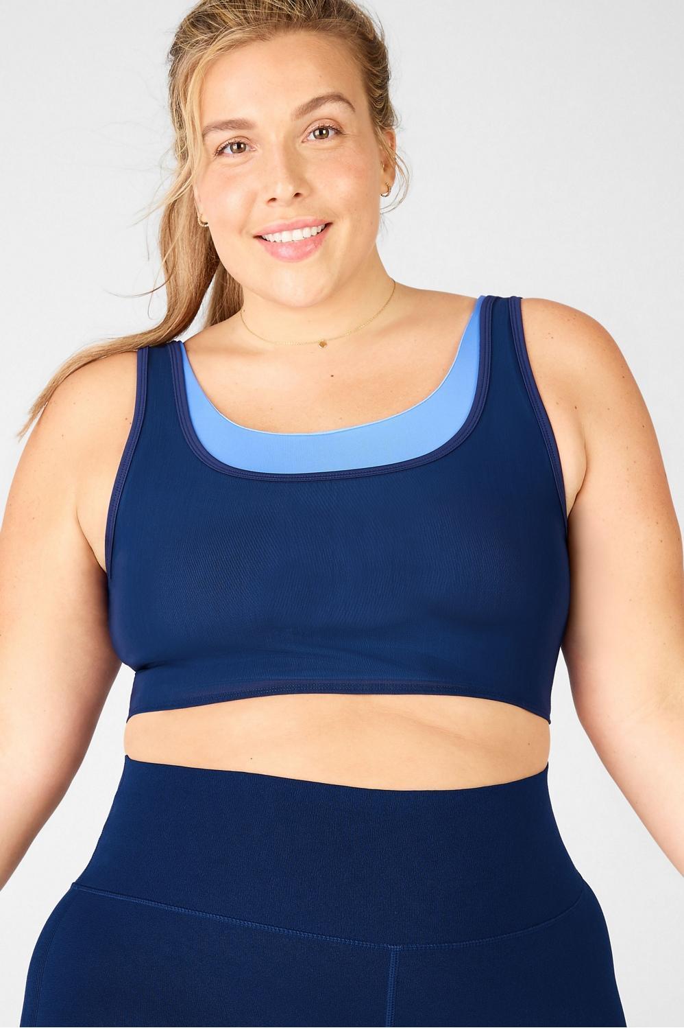 Fabletics Double Layer Bra Womens blue plus Size 4X Product Image