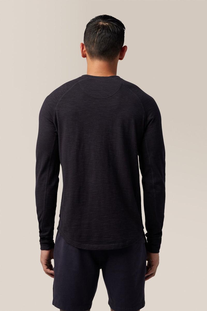 Good Man Brand Slim Henley Jersey- Black Product Image