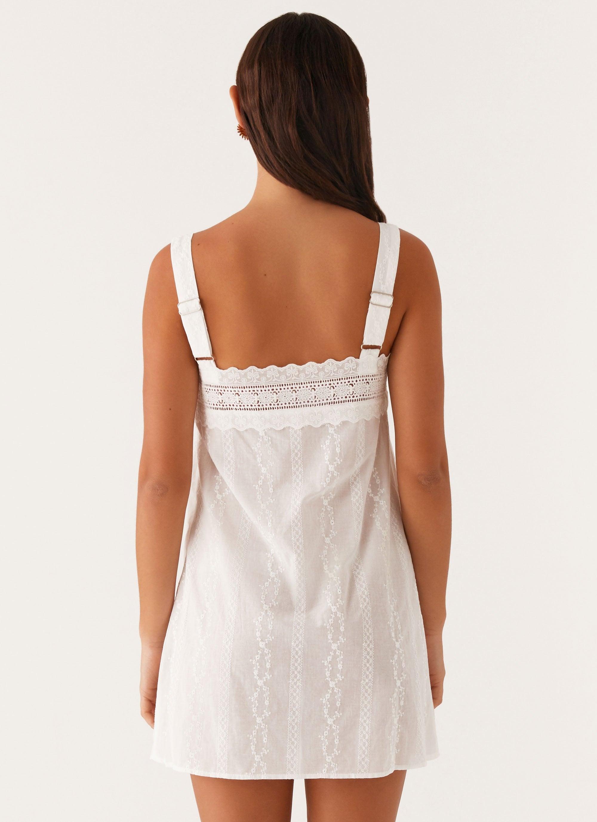 Calla Broderie Mini Dress - White Product Image