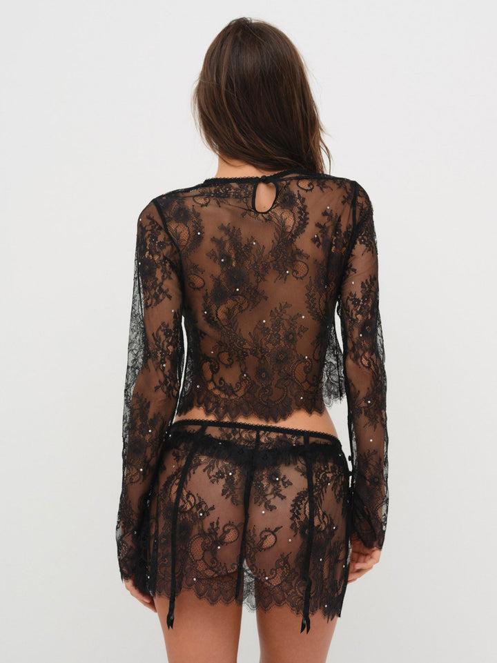 Sonja Lace Top — Black Product Image