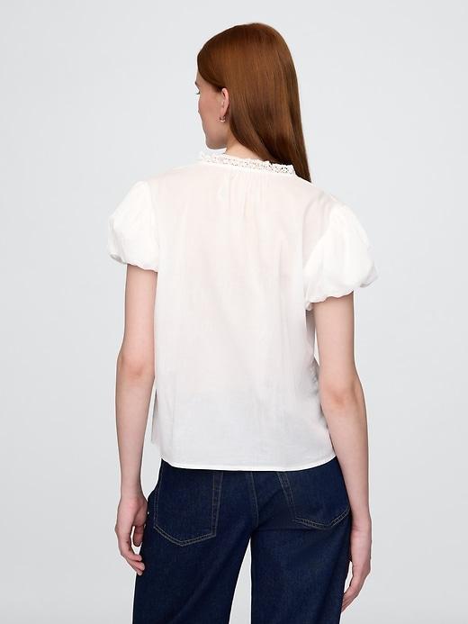 Bubble-Sleeve Pintuck Top Product Image