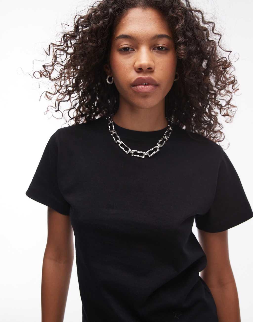 Topshop boxy tee in black Product Image