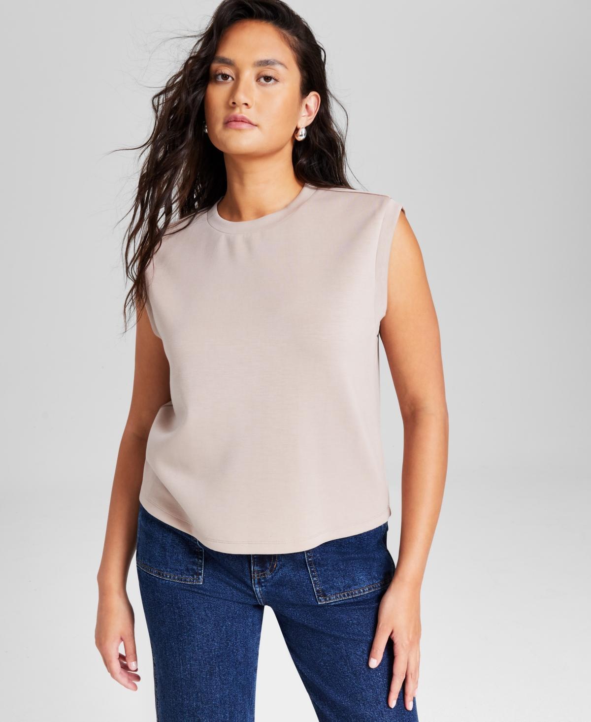 And Now This Womens Scuba Crewneck Sleeveless Top, Created for Macys Product Image