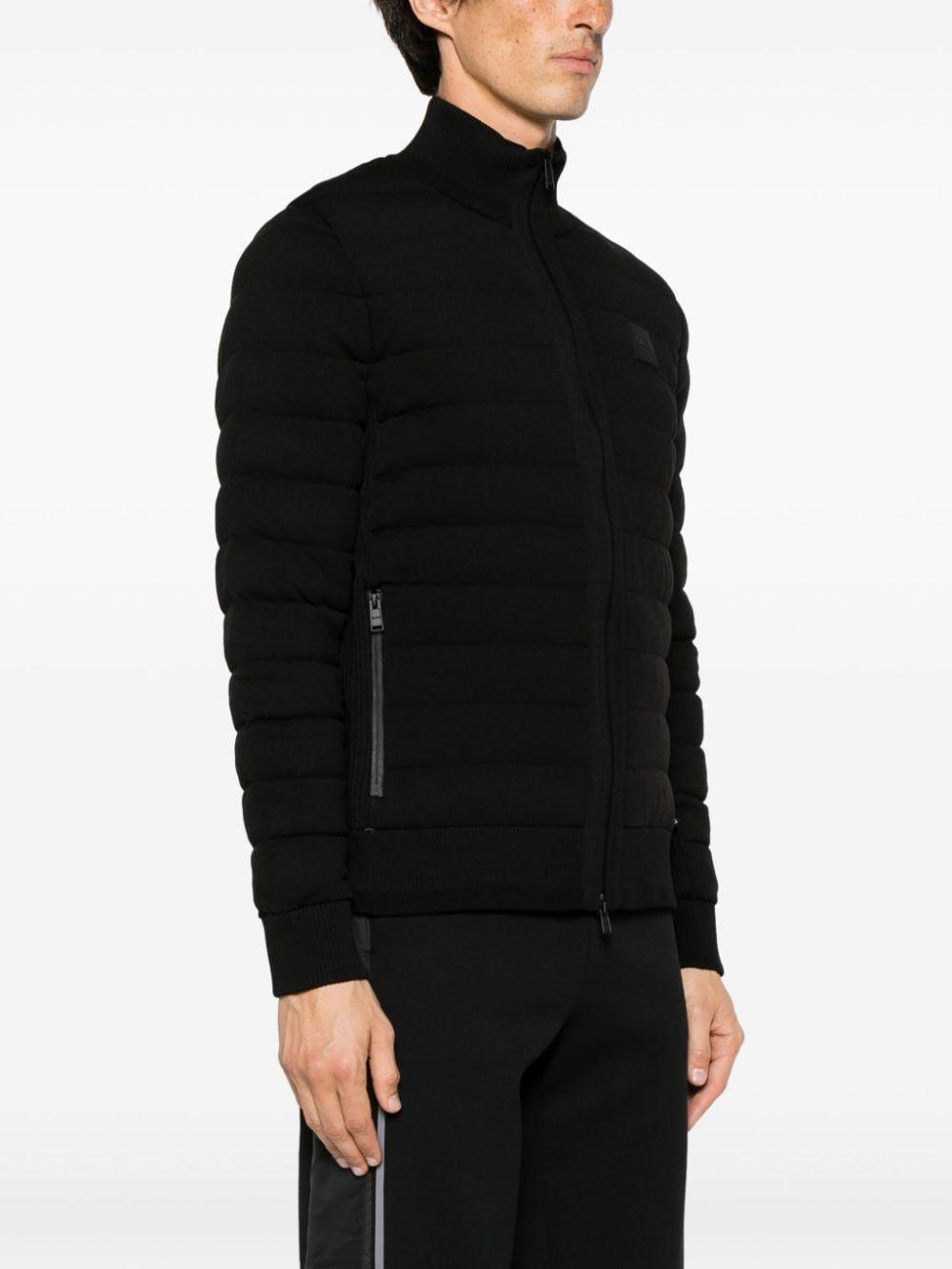 HUGO BOSS Rubberised-logo Quilted Puffer Jacket In Black Product Image