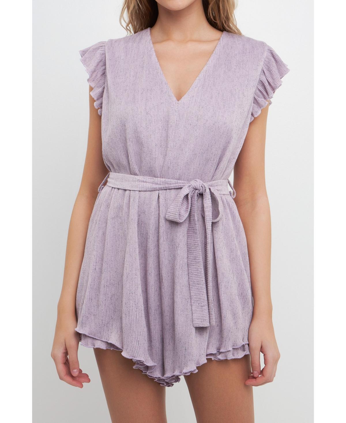 Free the Roses Womens Texture Knit Romper Product Image