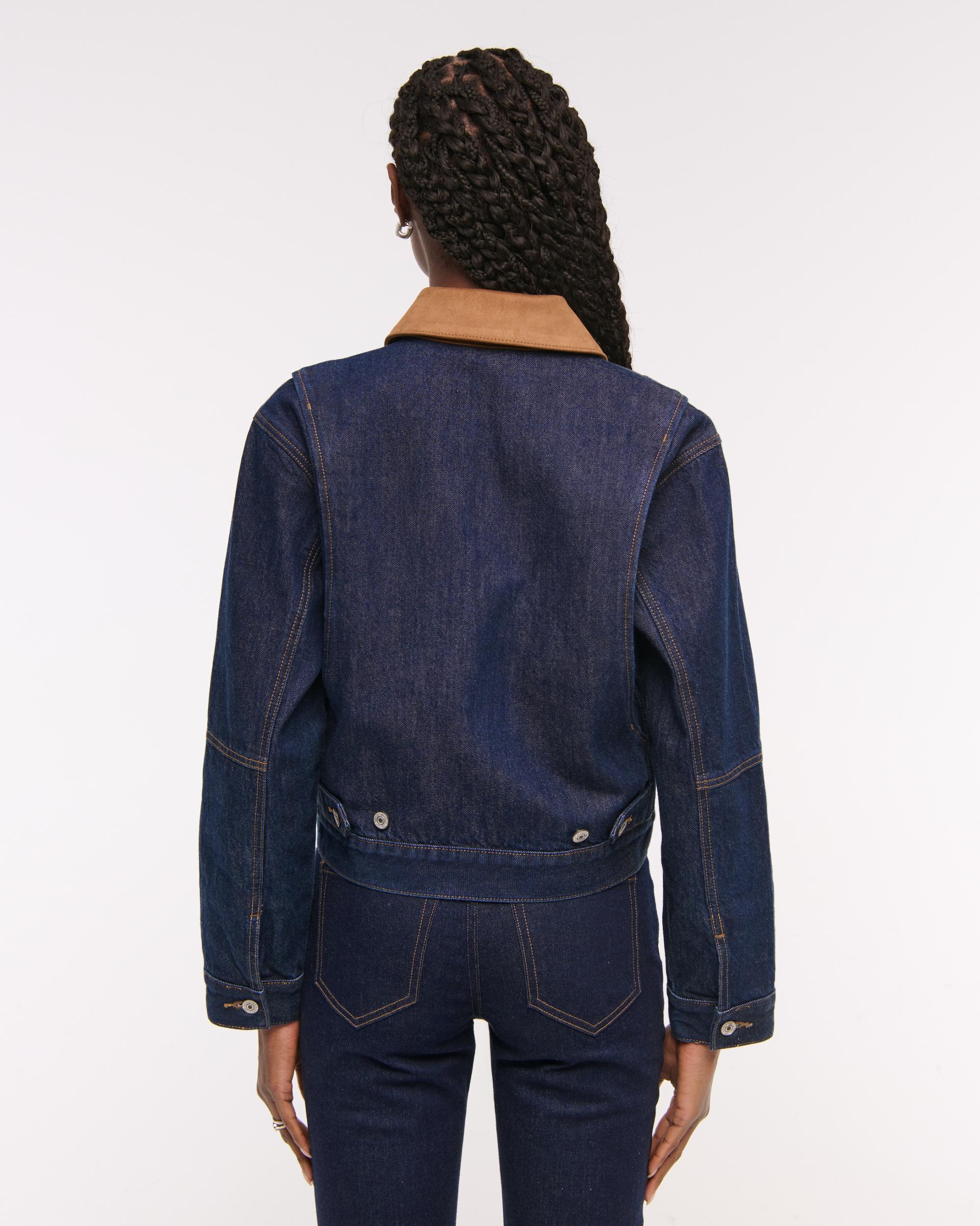 Denim Zip-Up Jacket Product Image