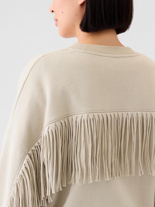 VintageSoft Wedge Crewneck Fringe Sweatshirt Product Image