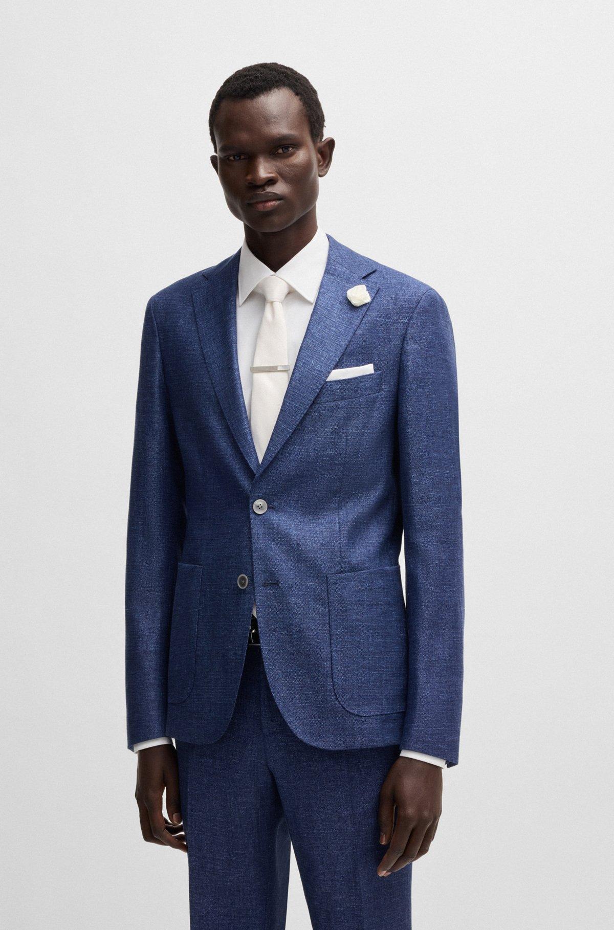 Slim-fit blazer in micro-patterned fabric Product Image