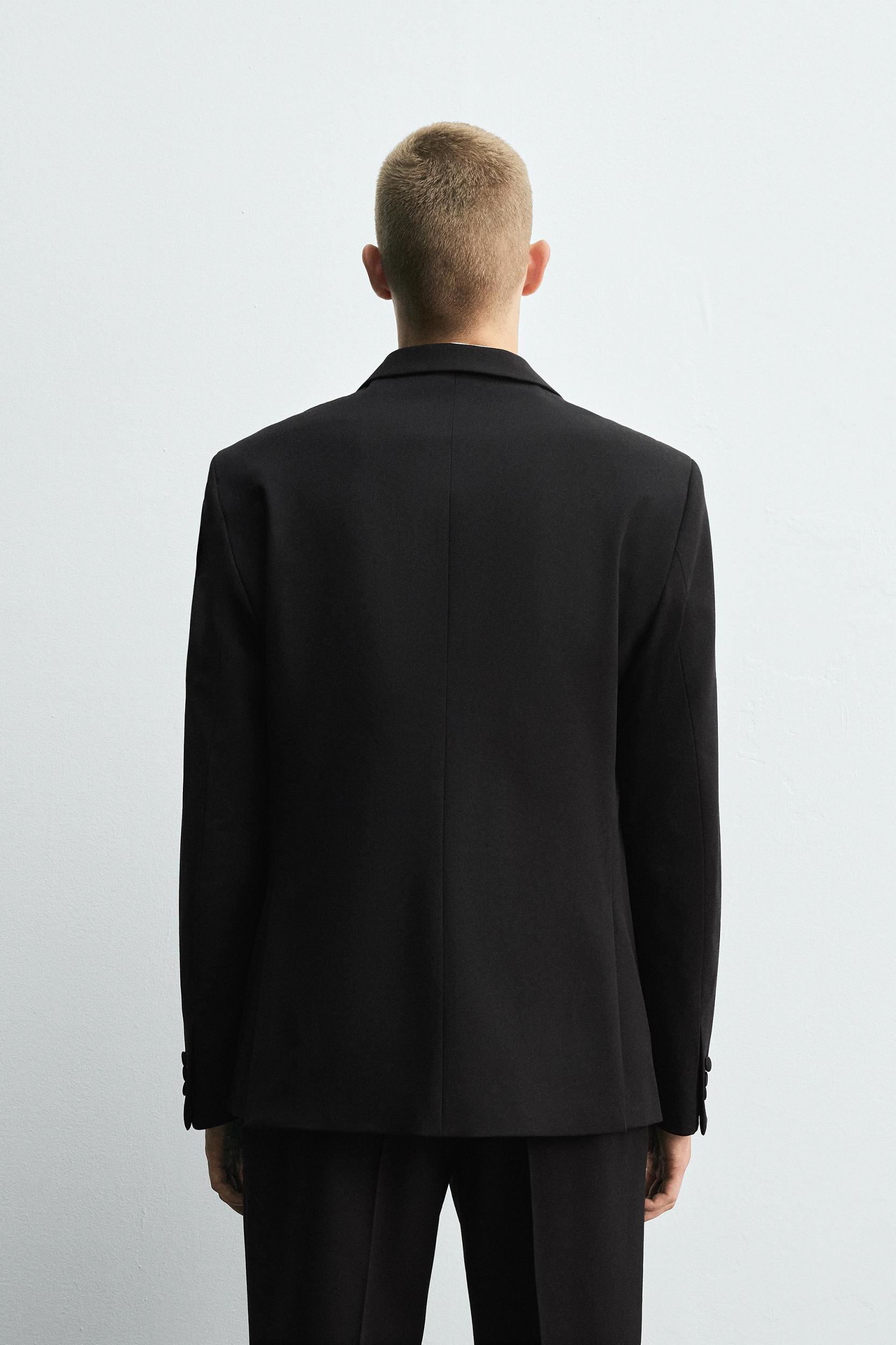 WOOL BLEND TUXEDO SUIT BLAZER Product Image